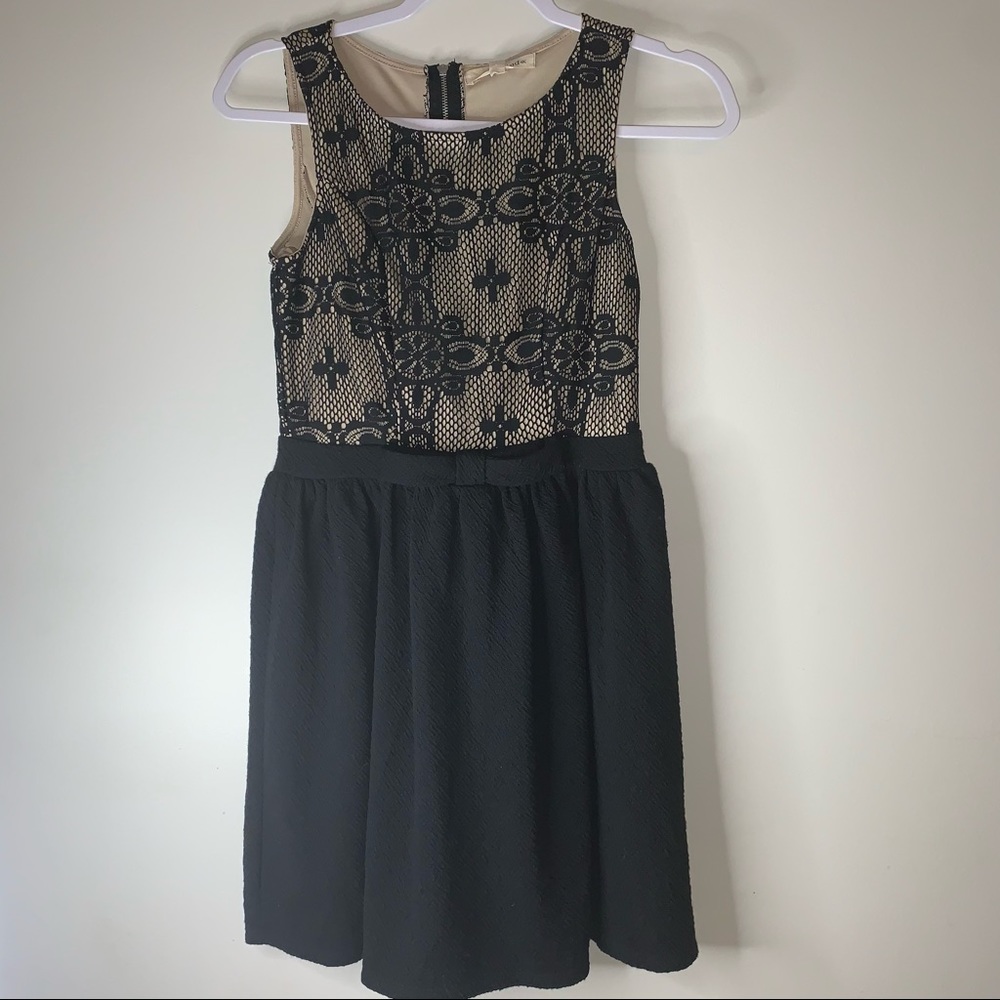 Rewind Little Black Dress with mesh design and Bow